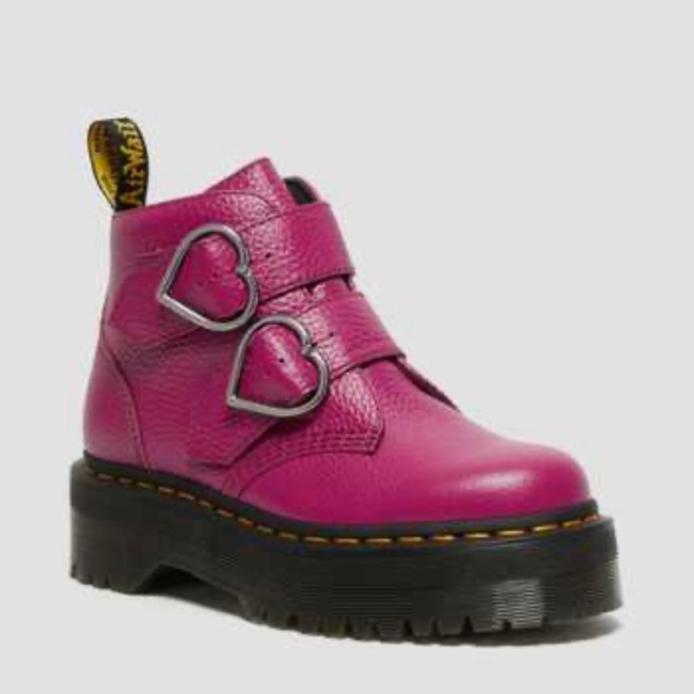 NEW DR MARTENS DEVON HEARD LEATHER PLATFORM BOOTS - Picture 8 of 12